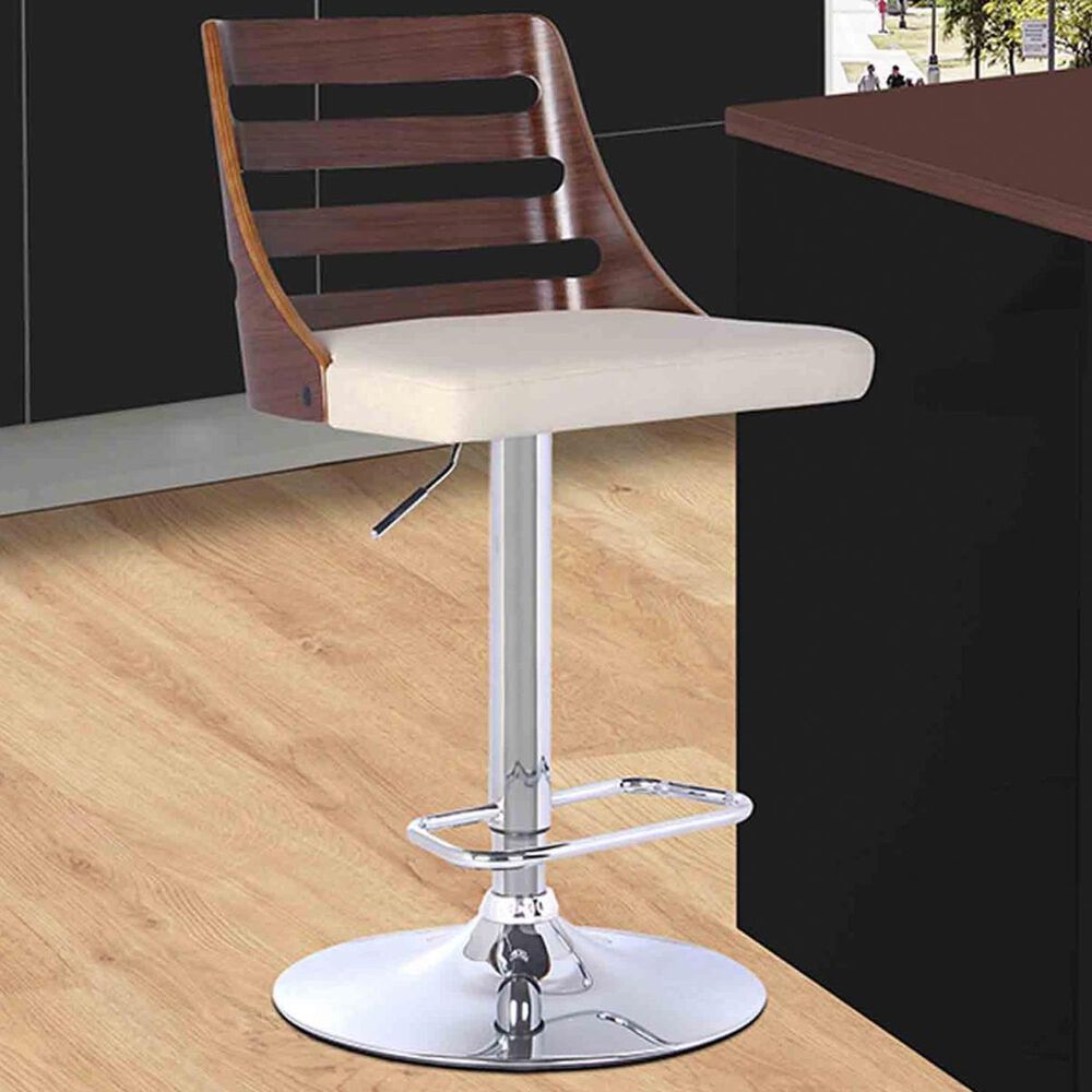 Blue River Storm Bar Stool in Cream and Walnut, , large