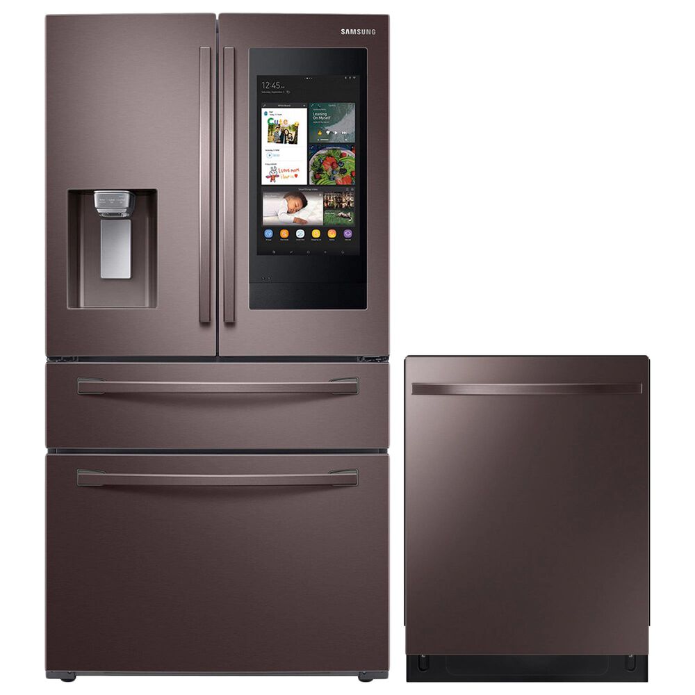 Samsung 2-Piece Kitchen Package with 28 Cu. Ft. French Door Refrigerator and Top Control Dishwasher in Tuscan Stainless Steel, , large