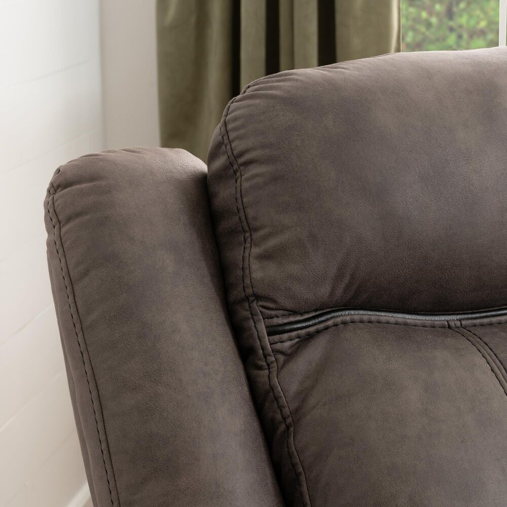 Linon Home Decor Galloway Manual Loveseat in Stone Gray, , large