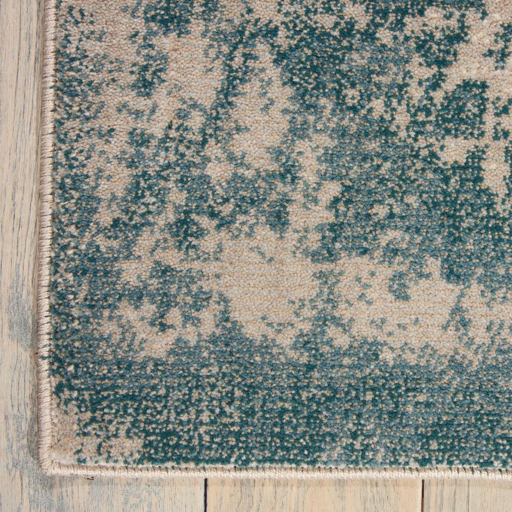 Nourison Maxell MAE13 9&#39;3&quot; x 12&#39;9&quot; Ivory and Teal Area Rug, , large