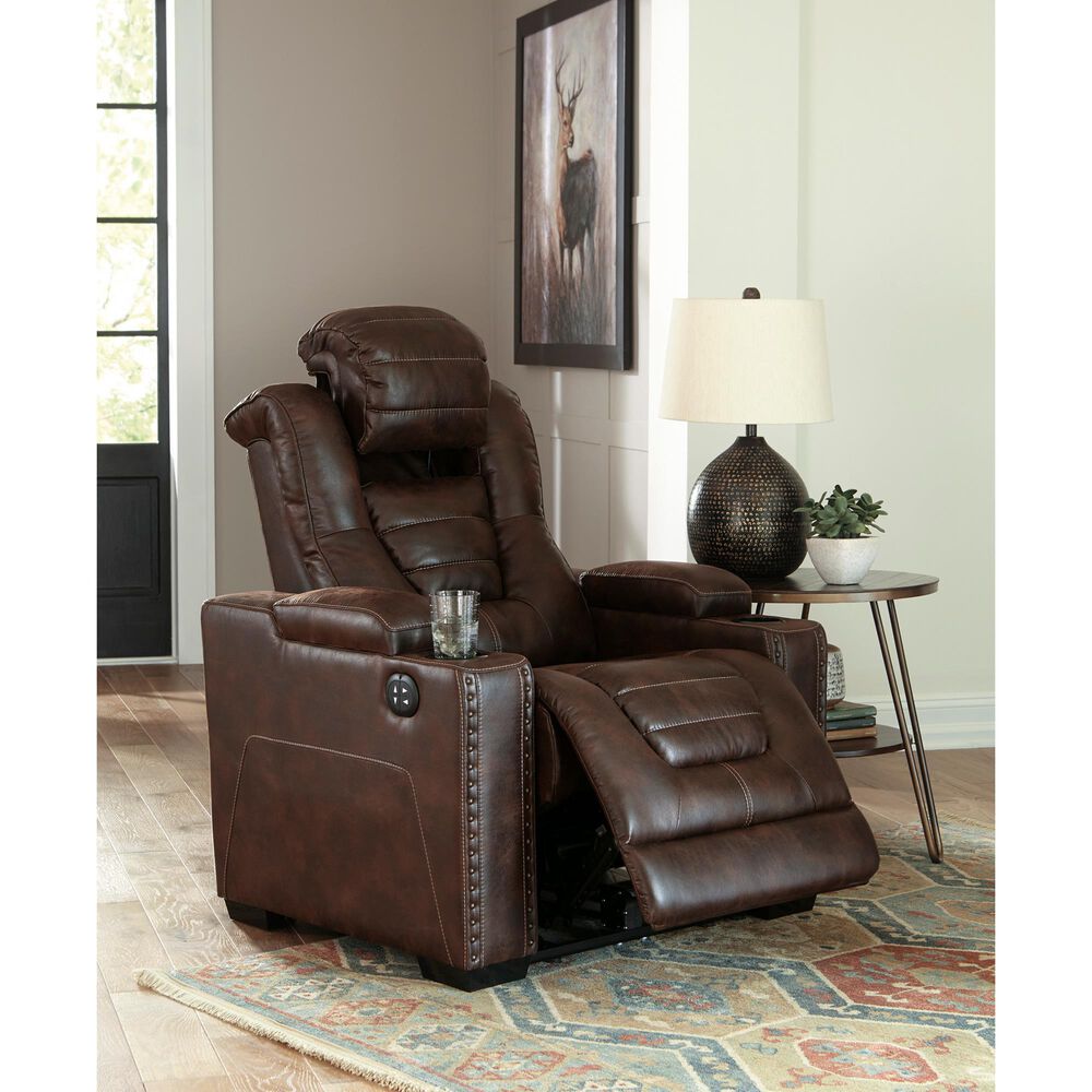 Ashley Owner&#39;s Box Power Recliner in Thyme, , large