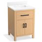 Kohler Kresla 24" Single Bathroom Vanity in Light Oak with 3 cm White Quartz Top and Rectangular Sink, , large