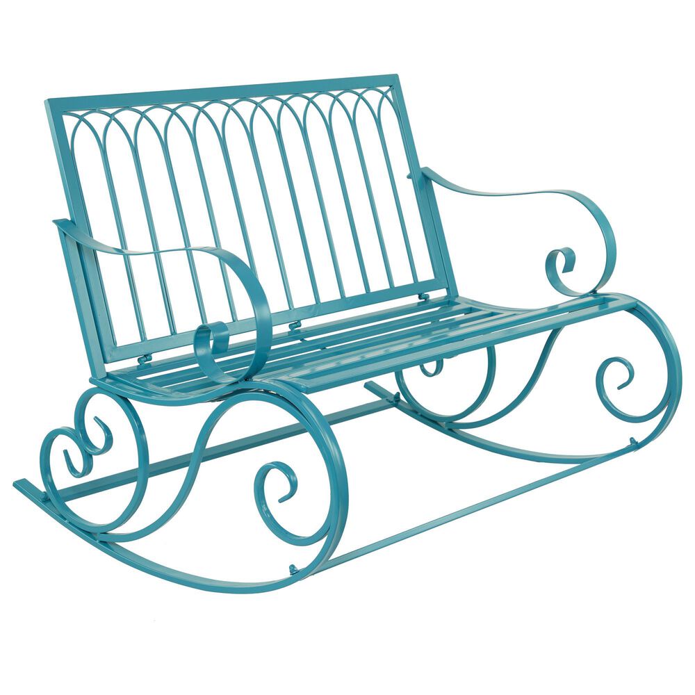 Maple and Jade Melina 37" x 49" Rocking Bench in Turquoise, , large