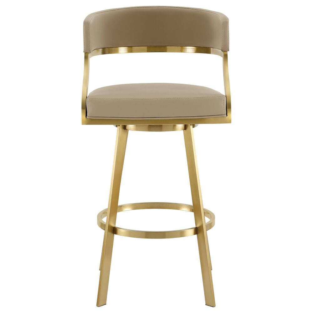 Armen Living Saturn Swivel Counter Stool in Gold, , large