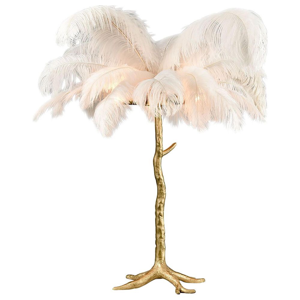 Stein World Moorea Feather Table Lamps in Cold Cast Brass, , large