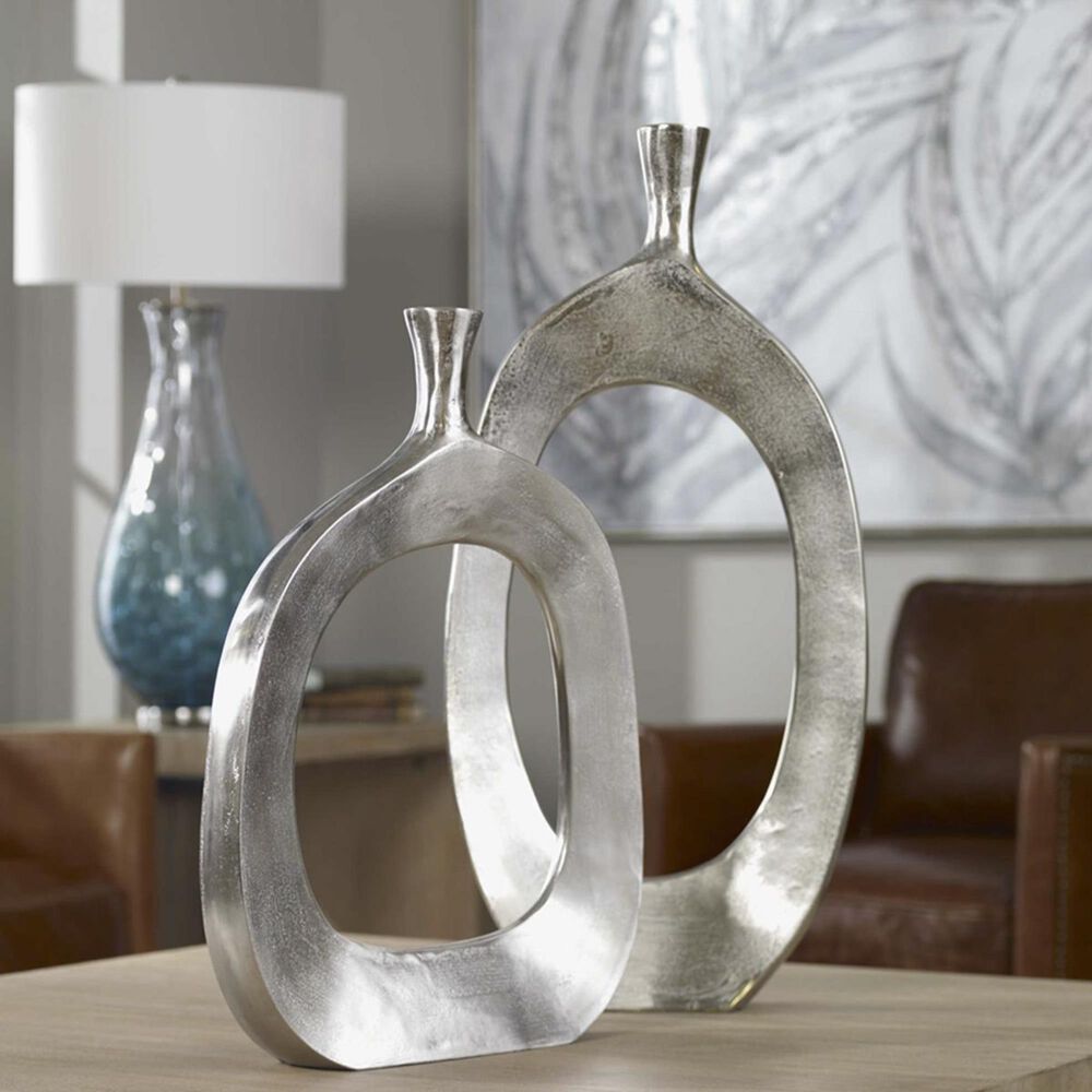 Uttermost Cierra Aluminum Vases &#40;Set of 2&#41;, , large