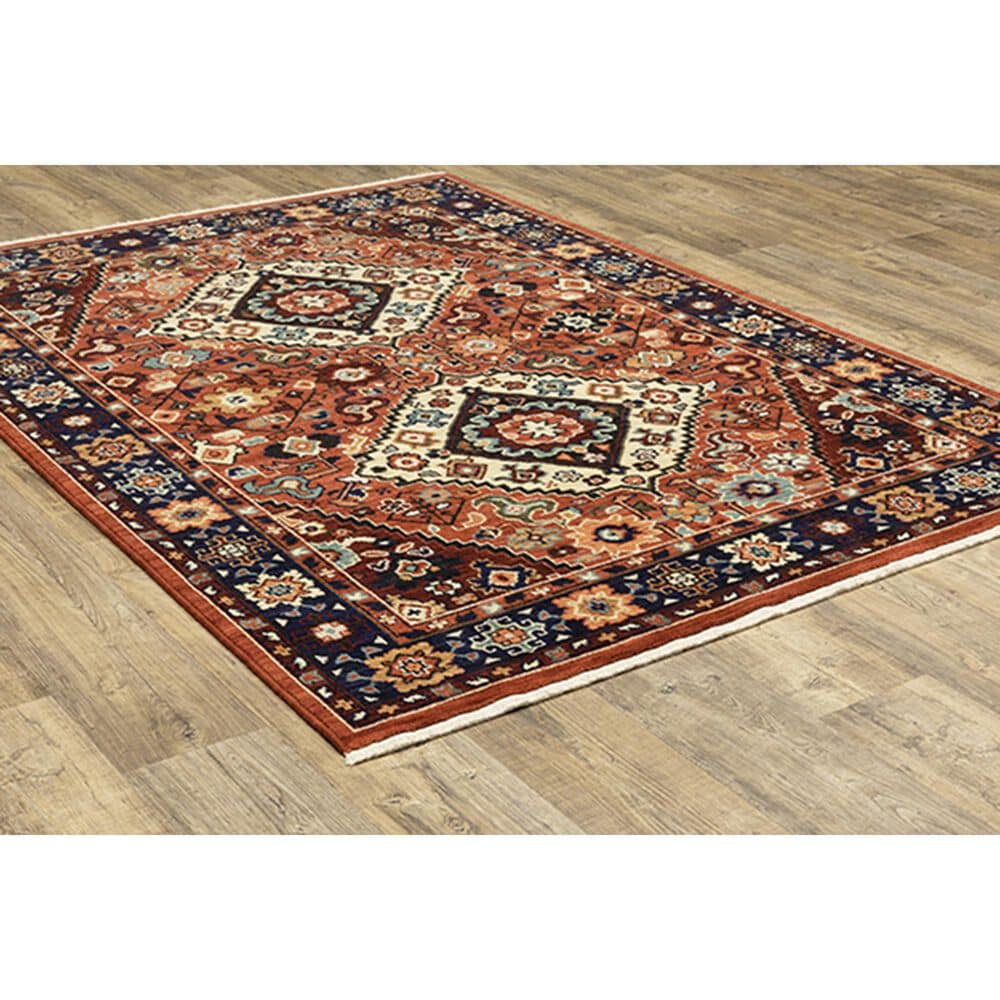 Oriental Weavers Lilihan Medallion 2061V 5&#39;3&quot; x 7&#39;6&quot; Red and Blue Area Rug, , large