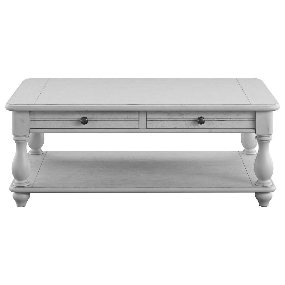 Golden Wave Furniture New Haven 2-Drawer Coffee Table in Oyster Shell, , large