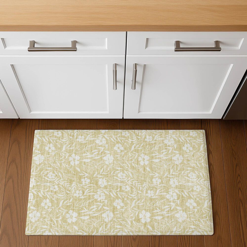 Dalyn Rug Company Soft Essentials Floral Wheat 1'8" x 2'6" Indoor/Outdoor Area Rug, , large