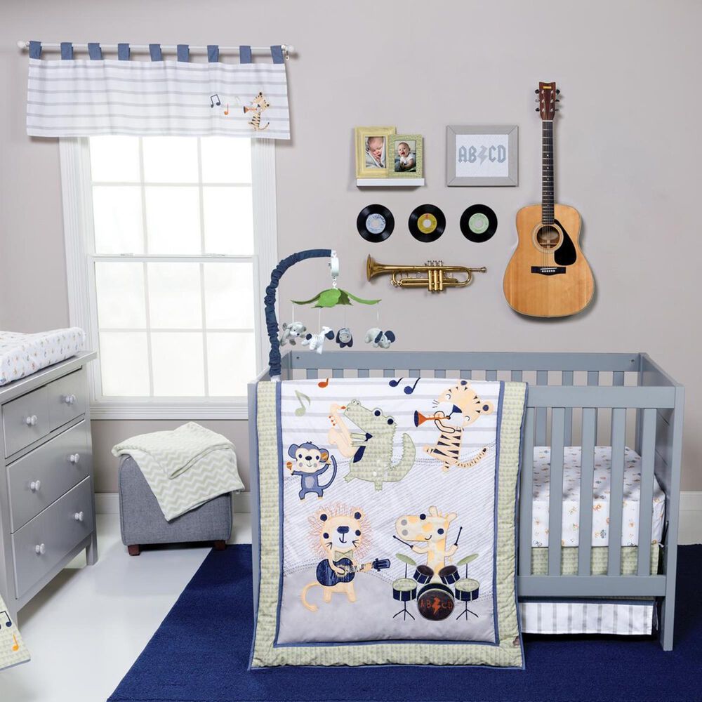 Trend Lab LLC Safari Rock Band 6-Piece Crib Bedding Set, , large