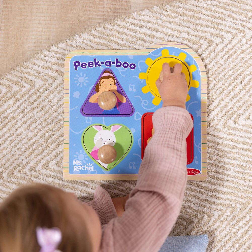 Melissa &amp; Doug 5-Piece Ms. Rachel Jumbo Knob Puzzles in Red, , large