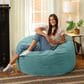 Jaxx Saxx 4" Large Round Bean Bag Chair in Turquoise, , large