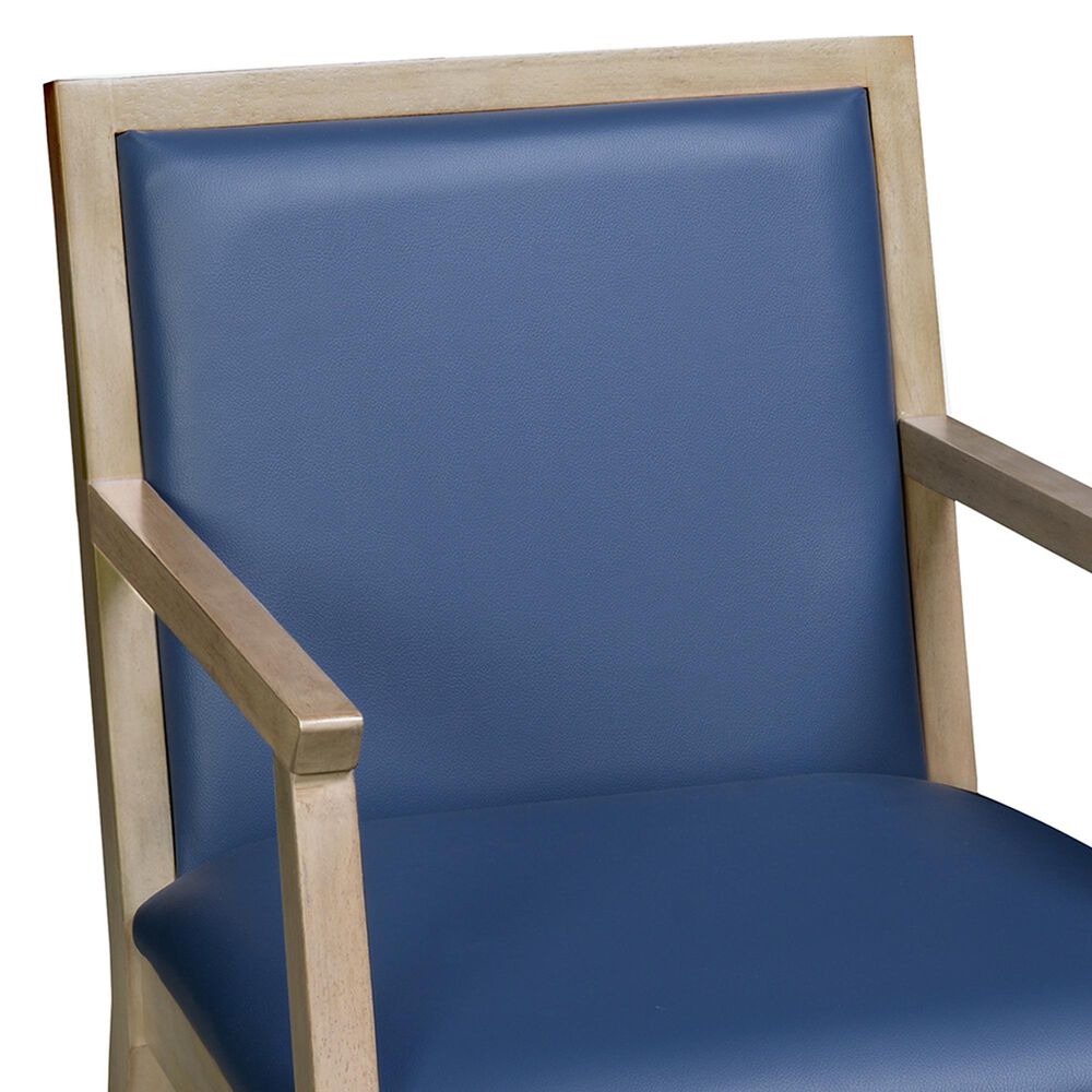 Regency Global Sourcing Regent WallGuard Guest and Reception Side Chair with Navy Blue Cushion in Noble Oak, , large