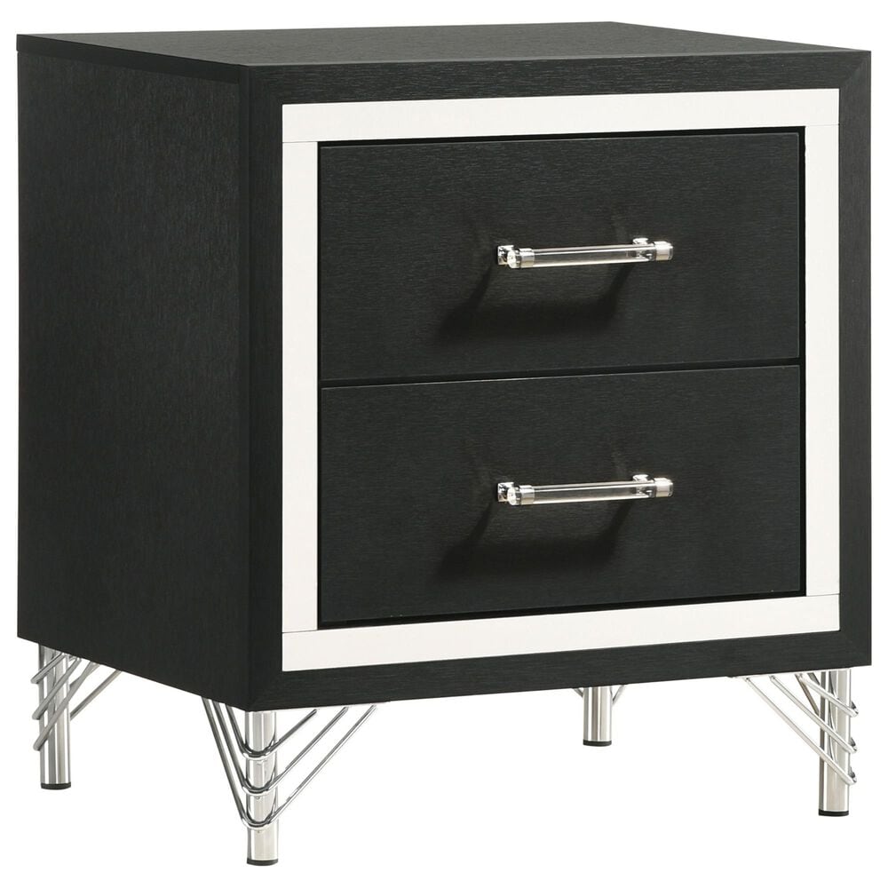 Coaster Tisdall and Lucia 4-Piece Eastern King Bedroom Set in Black and Chrome, , large