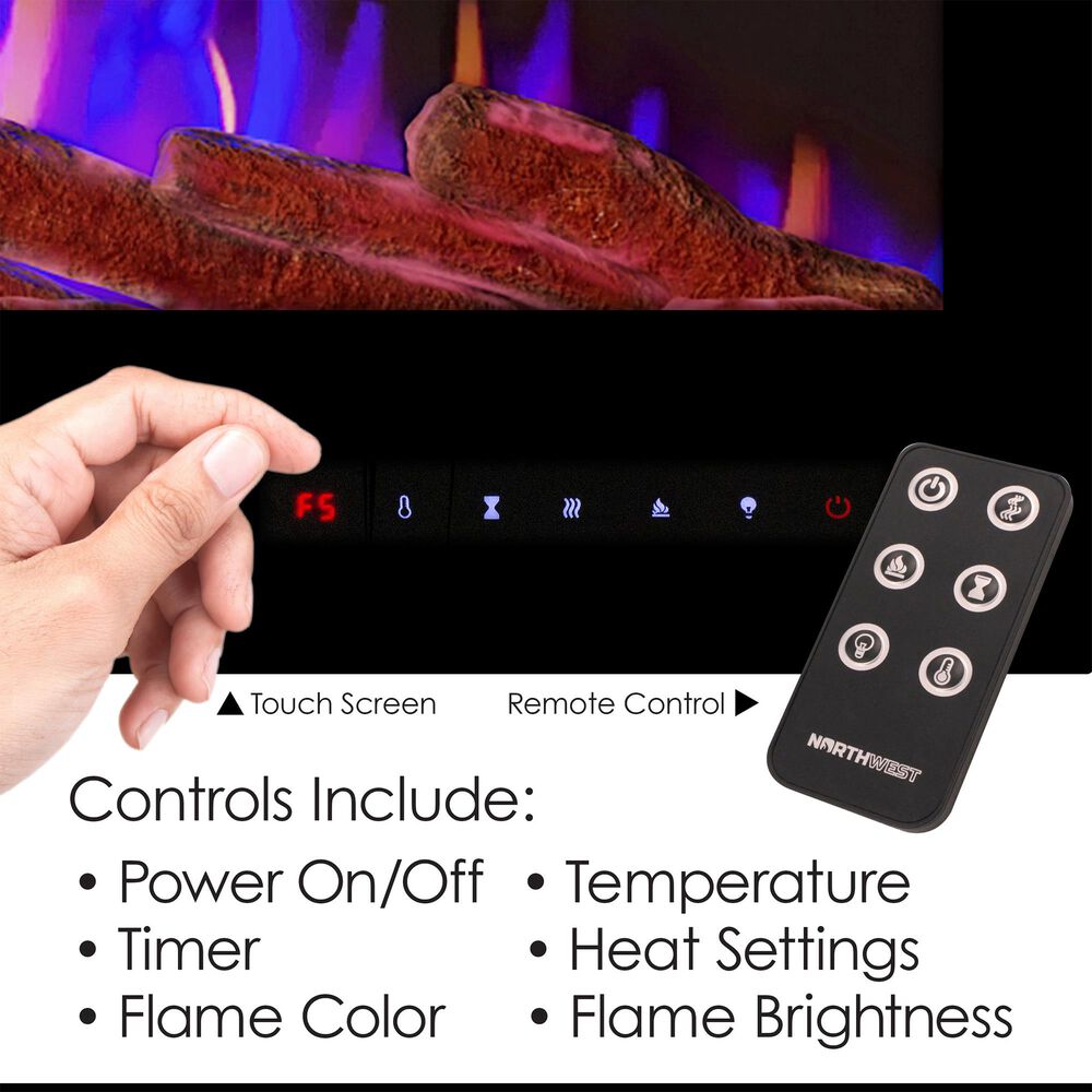 Timberlake Hastings Home 36&quot; Electric Fireplace Wall Mount in Black, , large