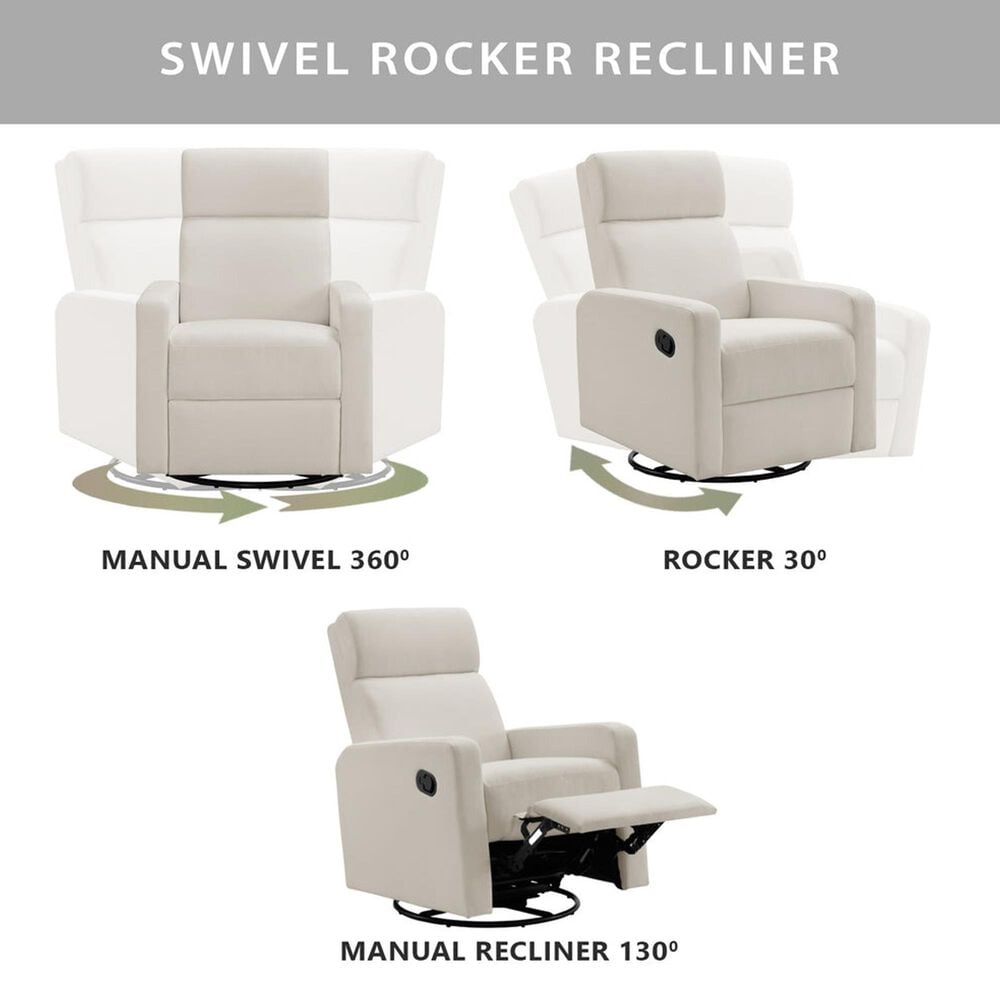 Oxford Baby Layton Swivel Glider Recliner in Cream, , large