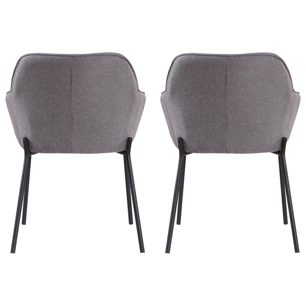 LumiSource Daniella Arm Chair with Grey Cushion in Black (Set of 2), , large