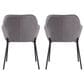 LumiSource Daniella Arm Chair with Grey Cushion in Black (Set of 2), , large