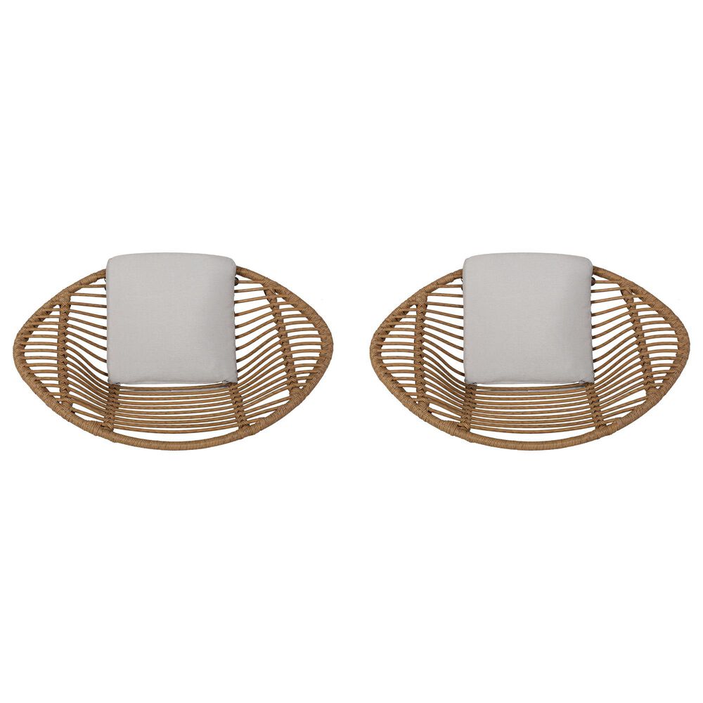 Hearth and Haven Engle Outdoor Armless Chair with Cushions in Beige (Set of 2), , large