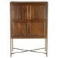 Home Trends & Design Cosmopolitan Bar Cabinet in Honey Brown and Antique Gold, , large