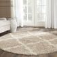 Safavieh Dallas Shag SGD257D-6R 6" x 6" Beige/Ivory Round Rug, , large