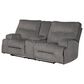 Benchcraft Coombs Double Reclining Loveseat with Console in Charcoal, , large
