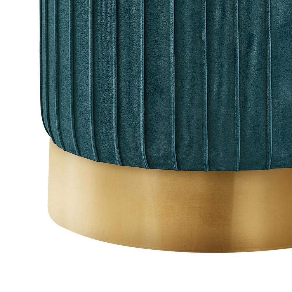 Monarch Specialties Ottoman with Gold Metal Base in Turquoise, , large