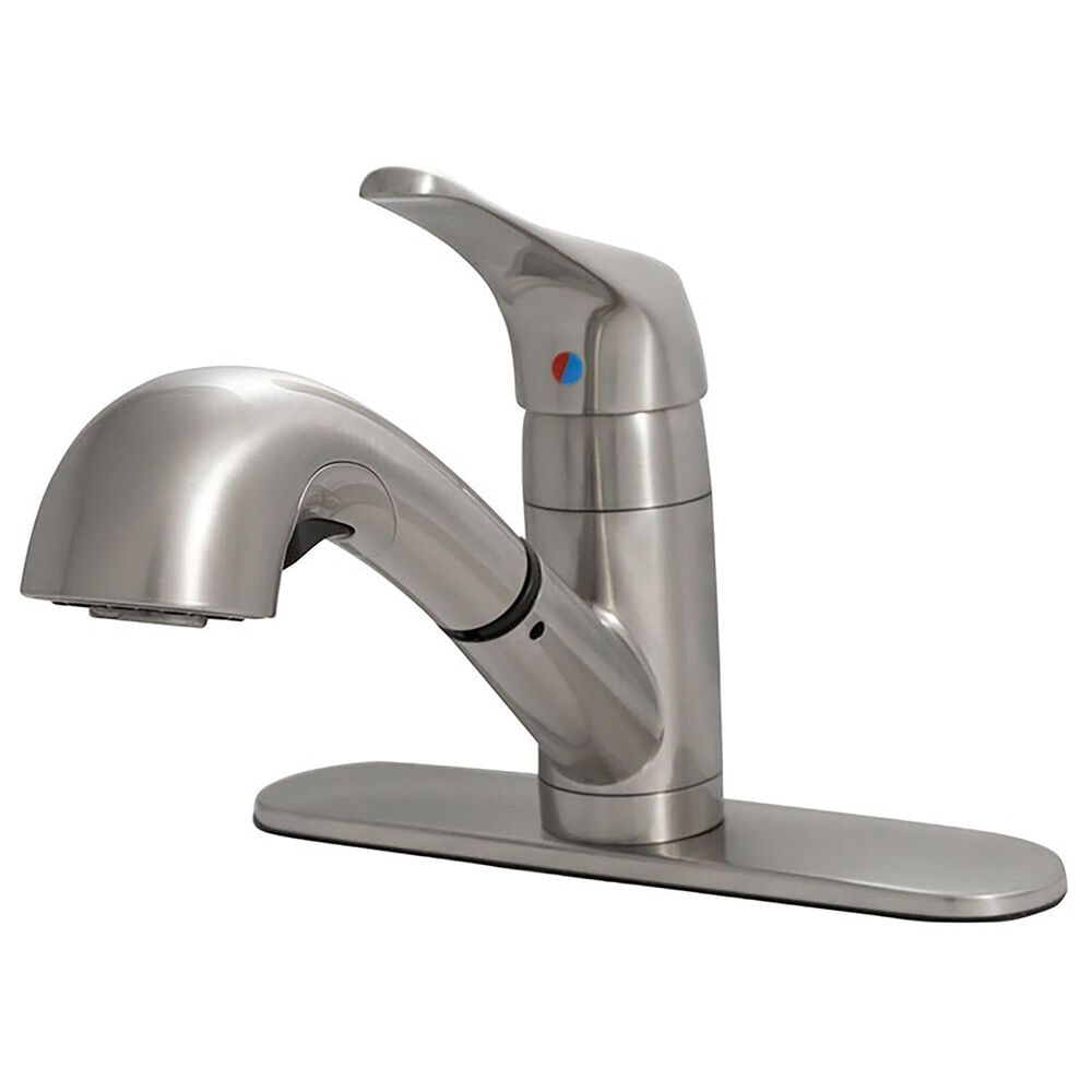 MS International Pull-Out Sprayer Kitchen Faucet in Brushed Nickel, , large