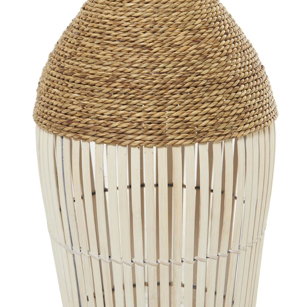 Maple and Jade 32.2&quot; Handmade Decorative Vase in White, Natural Brown and Cream, , large