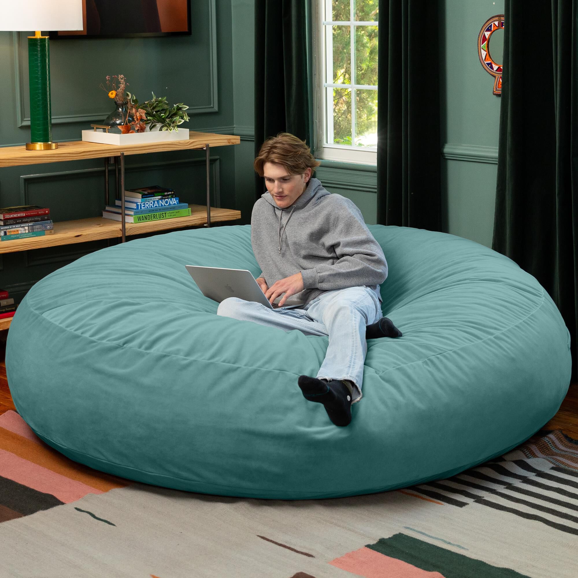 Jaxx Cocoon XL 7' Bean Bag Chair in Turquoise
