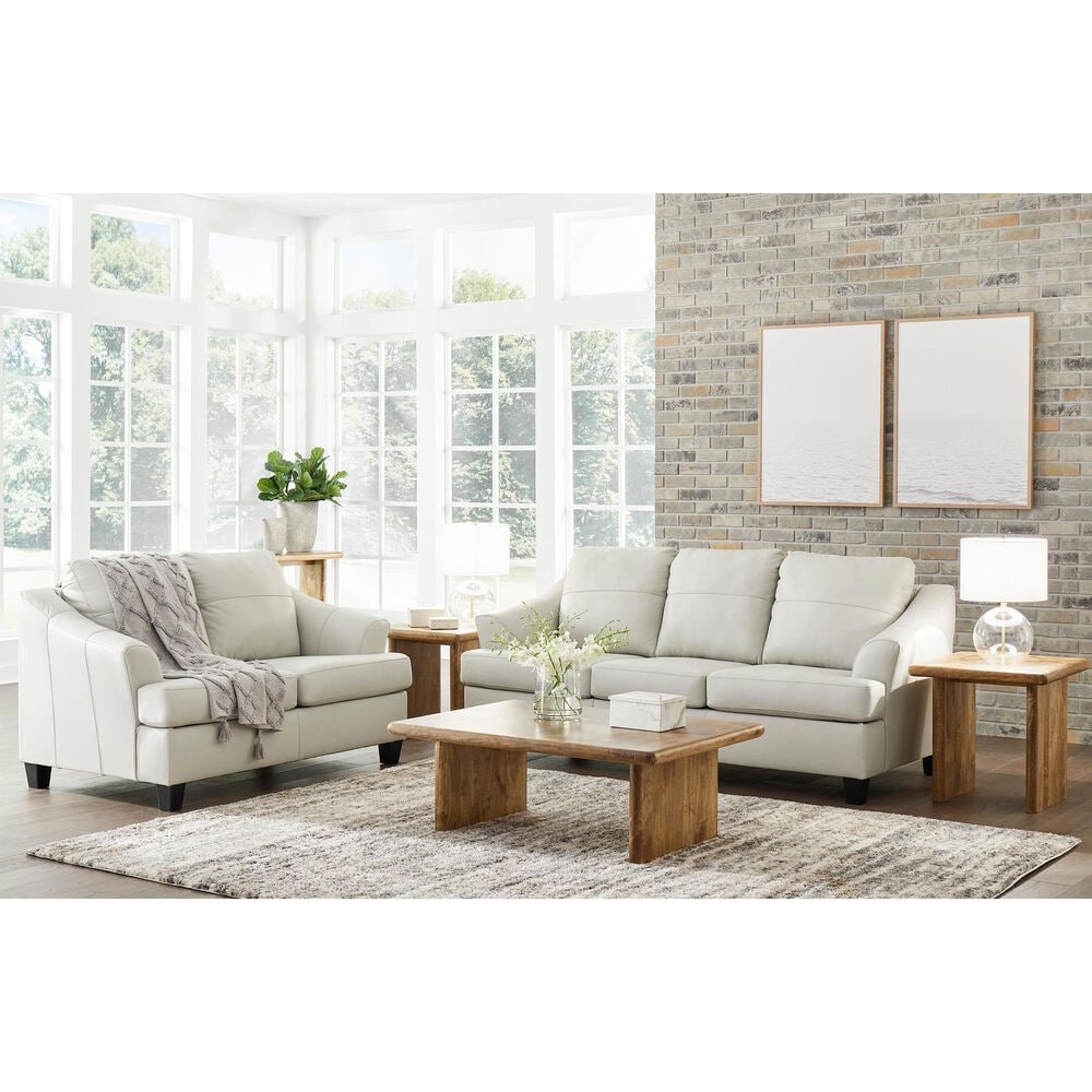 Ashley Genoa Leather Sofa and Loveseat in Coconut, , large