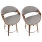 Lumisource Curvo Swivel Counter Stool in Light Grey (Set of 2), , large