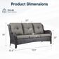 Sunwell Garden Outdoor Sofa with Brown Rattan in Grey, , large