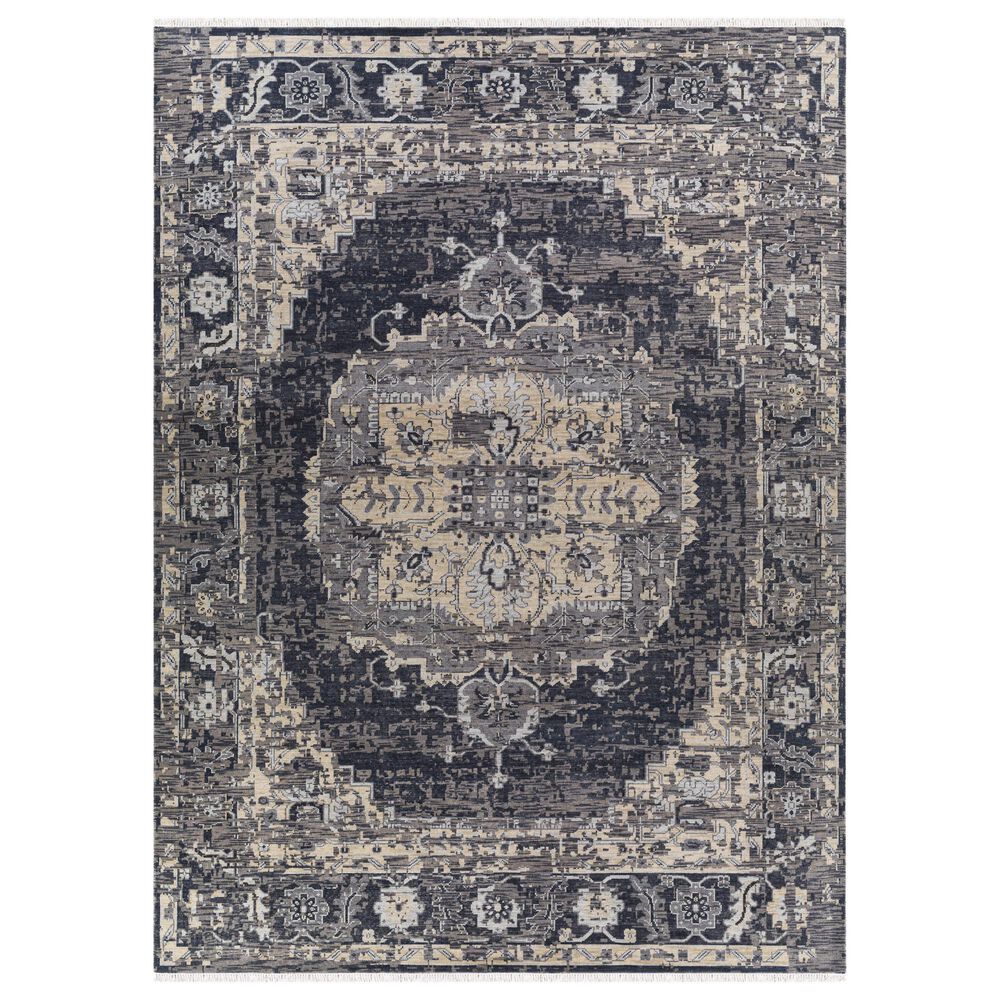 Surya Festival 9" x 13" Black, Charcoal, Medium Gray, Taupe and Cream Area Rug, , large