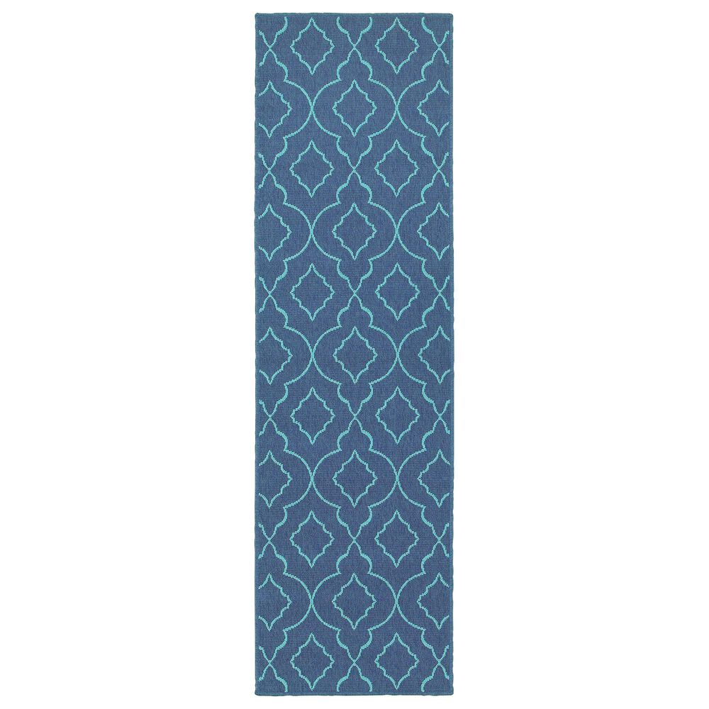 Oriental Weavers Meridian 7541B 2&#39;3&quot; x 7&#39;6&quot; Navy Runner, , large