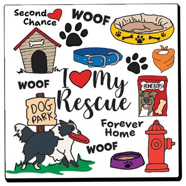 1 Brilliant Gift Wander Pets 4" Dog Rescue Coaster in White, , large