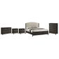 Crown Mark Ethel Queen Bed with Dresser, Chest, and Two Nightstands in Dark Brown, , large
