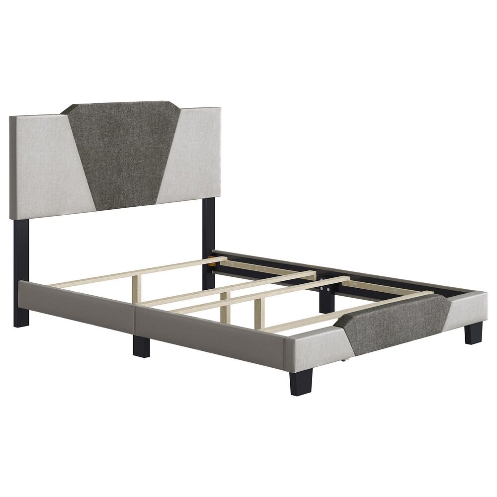 Accent Tuscany Full Upholstered Bed in Brown and Taupe, , large