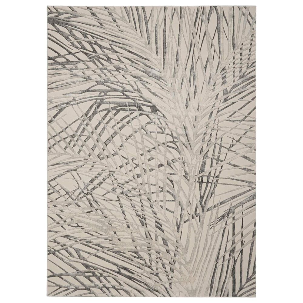 Nourison Rustic Textures Ivory and Grey 9"3" x 12"9" Area Rug, , large
