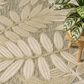 Nourison Aloha ALH18 Ivory and Sage 5"3" x 7"5" Indoor/Outdoor Area Rug, , large