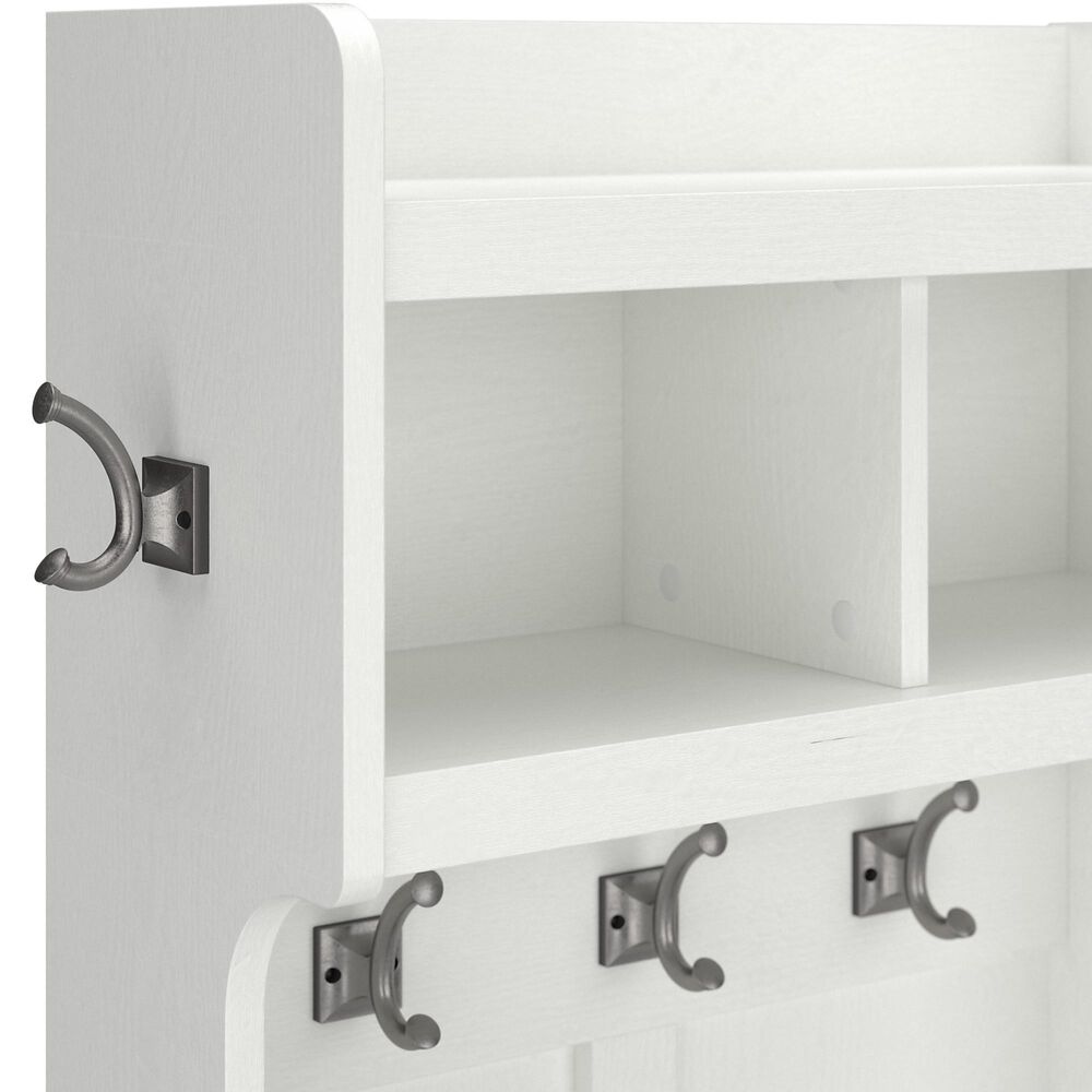 Bush Woodland Hall Tree with Storage Bench in White Ash Nebraska