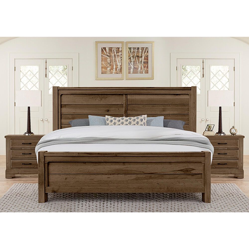 Viceray Collections Cool Rustic Queen Panel Bed in Mink, , large