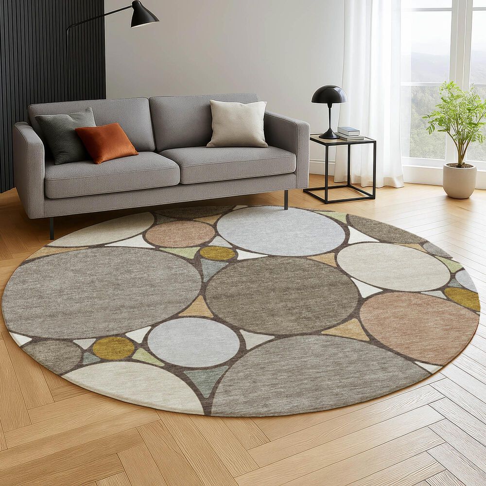 Dalyn Rug Company Kenner Taupe 8' Round Area Rug, , large