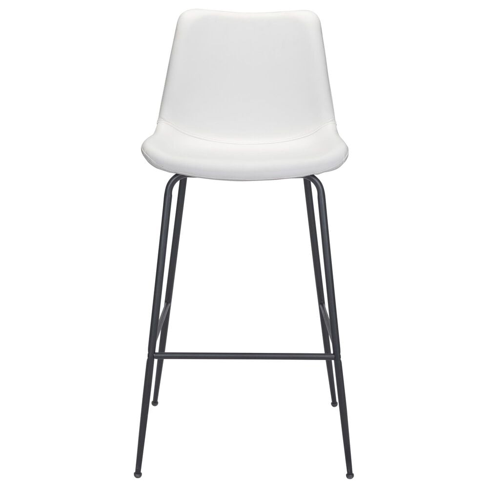 Zuo Modern Byron Barstool in White and Black, , large