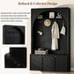 HOMLUX 4-Hook Hall Tree with Entryway Storage Bench in Black, , large