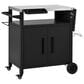 HOMLUX 45" Outdoor Kitchen Island in Black and Stainless Steel, , large