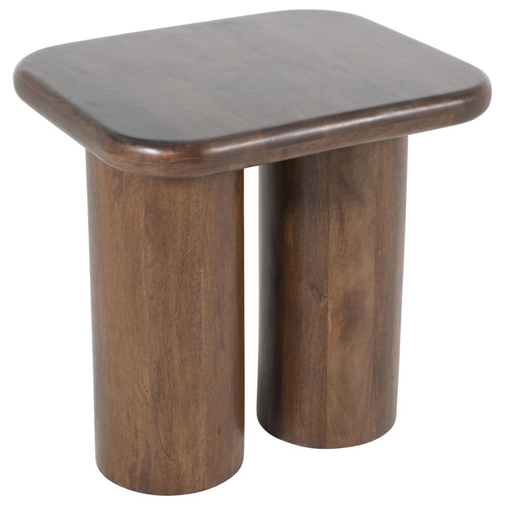 Waltham Mandara End Table with Double Pedestal Base in Walnut, , large