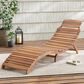 Hearth and Haven Lahaina Outdoor Wood Foldable Chaise Lounge in Brown, , large