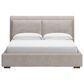 Millenium Cabalynn California King Oatmeal Upholstered Platform Panel Bed in Light Brown, , large