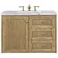 James Martin Vanities Laurent 36" Single Bathroom Vanity in Light Natural Oak with 3 cm Carrara White Marble Top and Rectangular Sink, , large